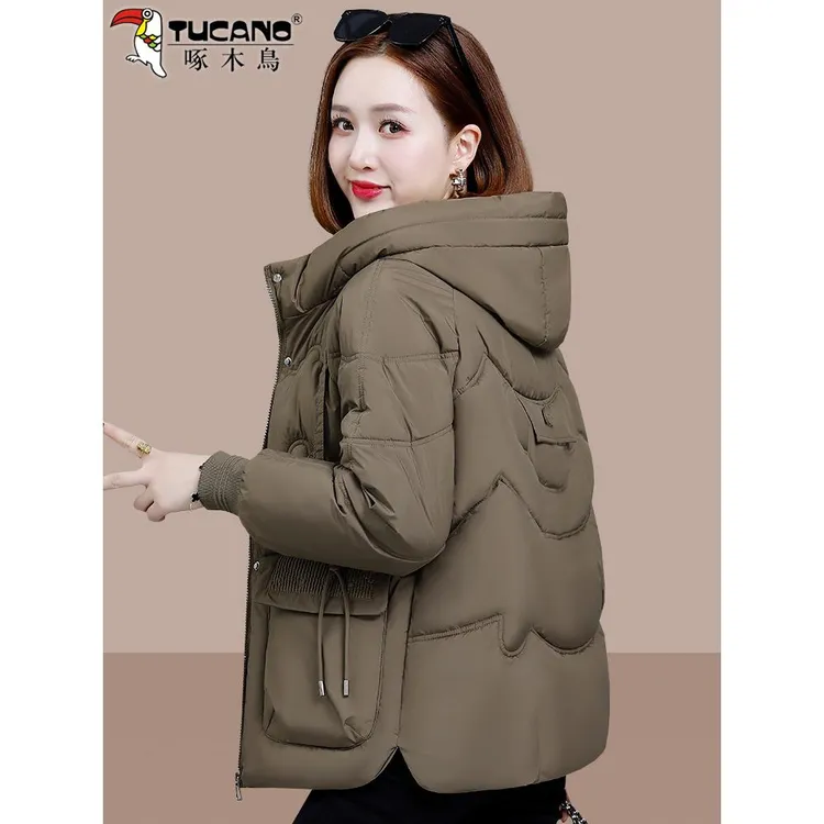 啄木鸟棉衣棉服女冬季2025新款宽松中老年妈妈冬装女士洋气小棉袄