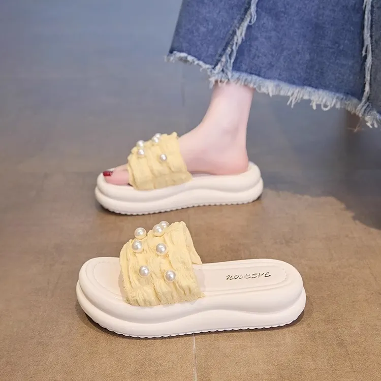 法式绝美厚底凉拖鞋女夏季外穿2025新款休闲沙滩凉鞋配裙子一字拖