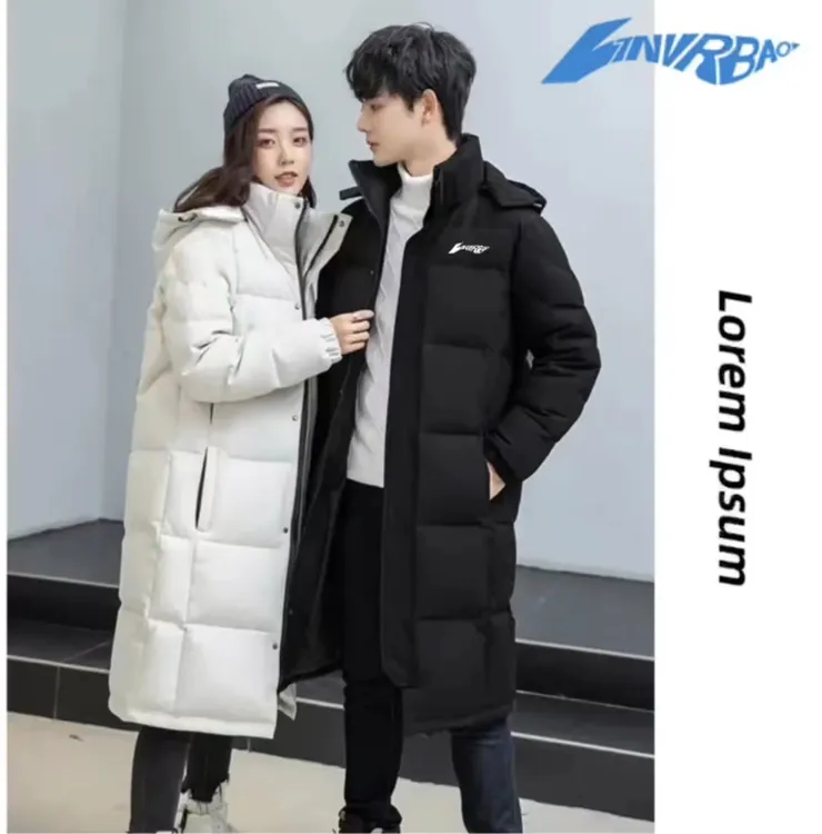 【断码清仓】品牌正品白鸭绒中戏情侣外套男女同款反季节长款羽绒服