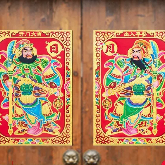 2026马年春节对联大门门神农村大门带门神全套春联农村全套家用