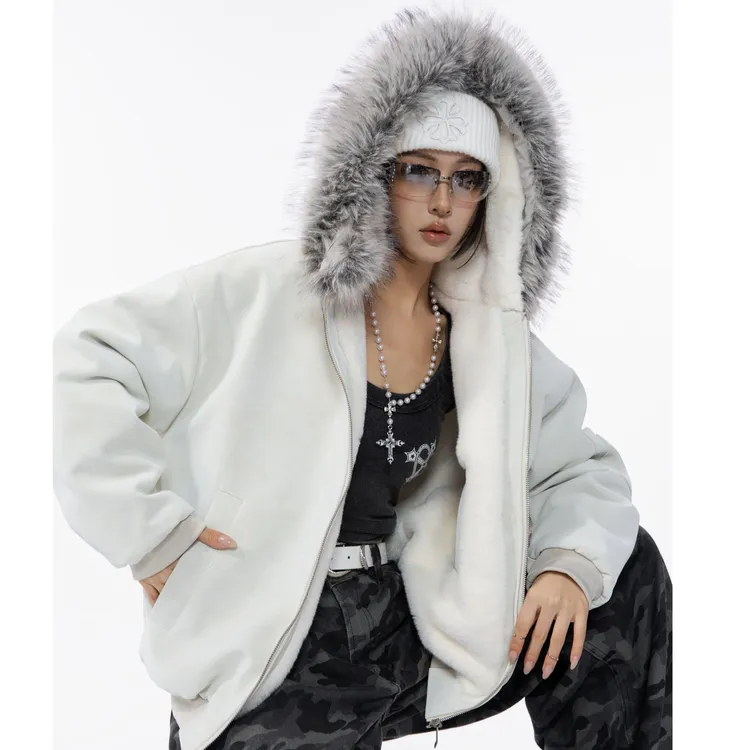 HSNH【可拆卸毛领座山雕外套】加绒加厚款防水休闲韩版棉服男女同款