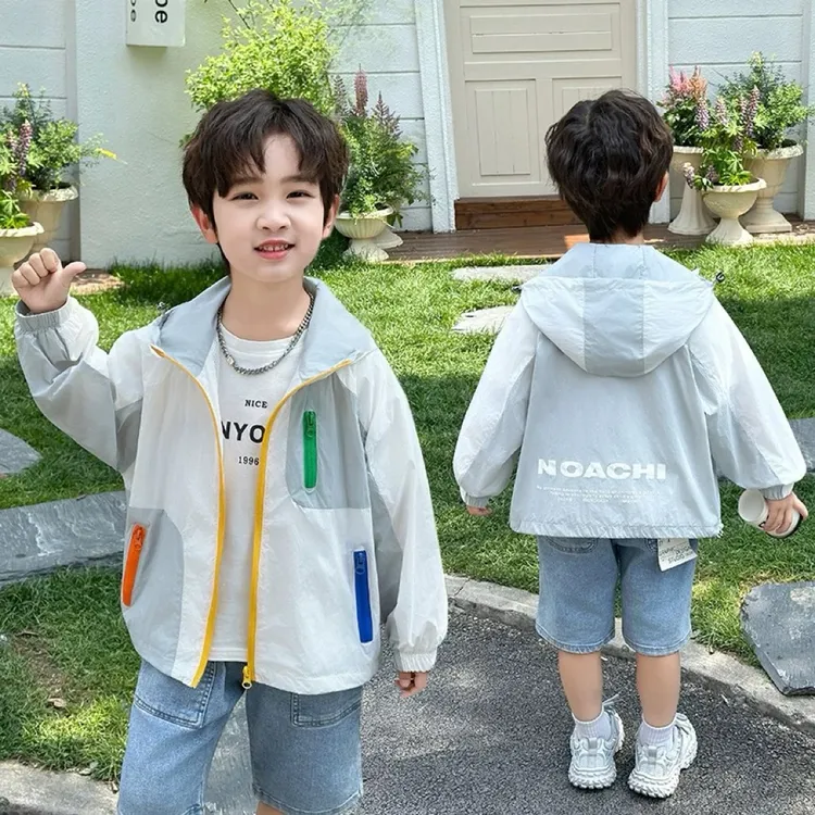 男女透气防晒服中小童防晒衣韩版轻薄外套防晒服中大童夏装