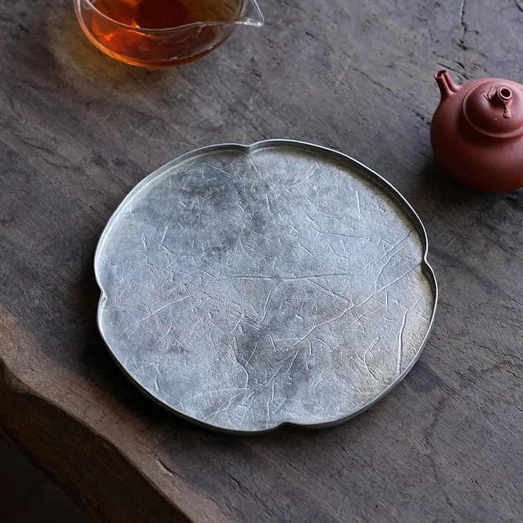 树屿集丨《胖海棠锡壶承》  锡壶承 简约 中式 茶道 干泡盘