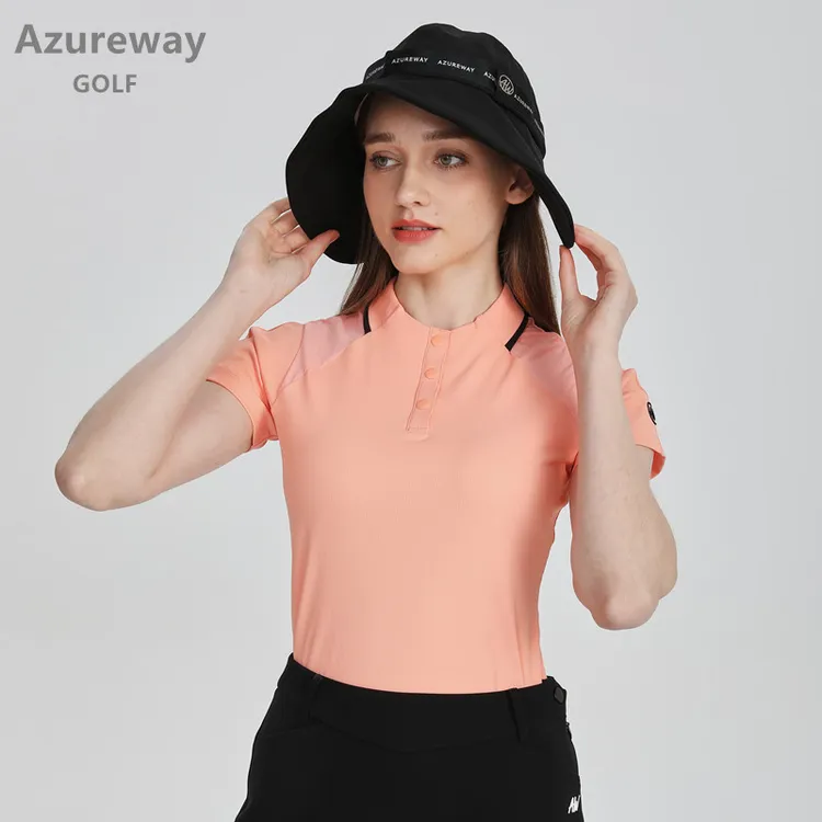 Azureway高尔夫运动女短袖新款速干弹力修身T恤GOLF时尚百搭球衣