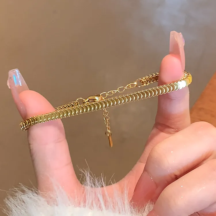 钛钢手链 可水洗不掉色复古国潮风鱼鳞手链女ins轻奢高级小众手饰
