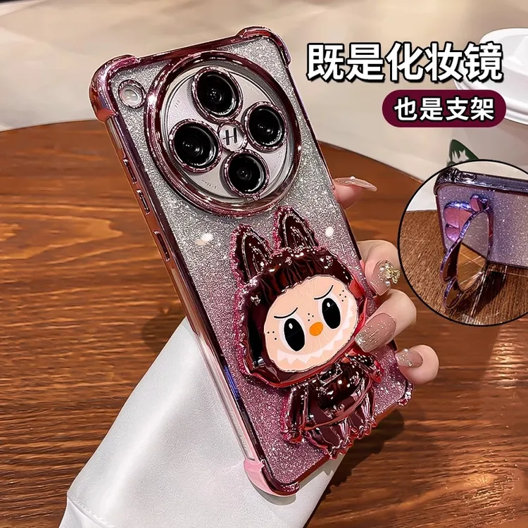 镜子支架适用oppofindx8ultra手机壳findx7四角防摔可爱女