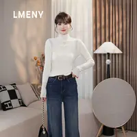 LMENY“气质入骨”智感美~显瘦竖坑条绵羊毛肩袖拼接针织衫25DM013