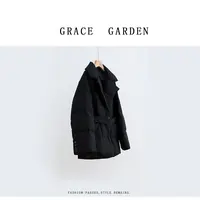 GRACE GARDEN【A24】限定中空纱！优雅系带收腰羽绒服YRF4L1405