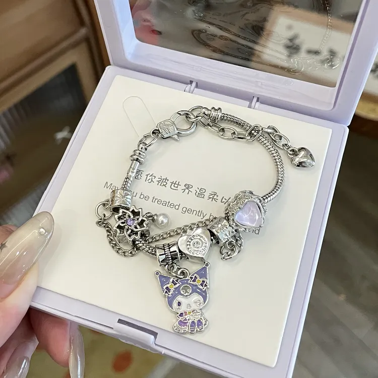 【惊喜礼物】三丽鸥Holle kitty串珠手链银色学生闺蜜可爱金属手串