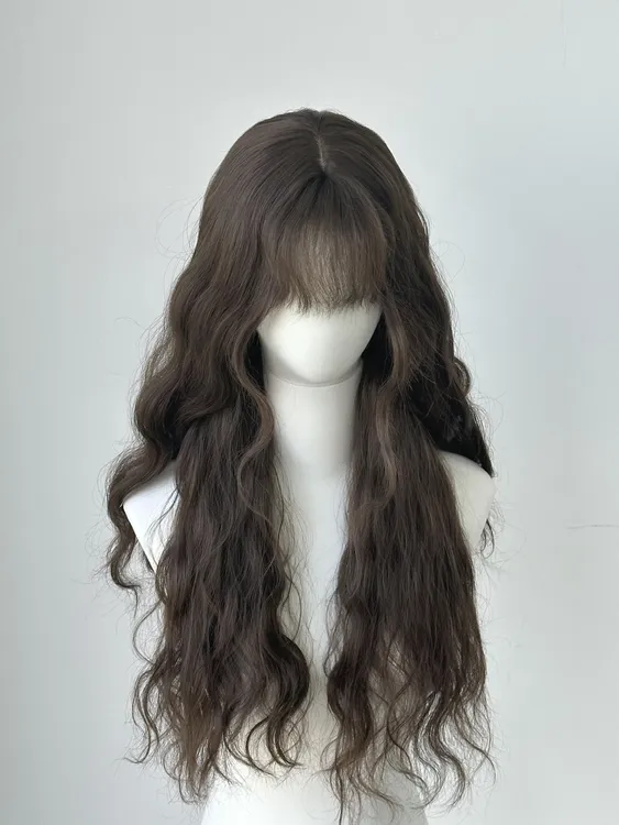 【古堡少女】复古法式羊毛卷lolita长卷发全头套冷棕色送假发发网