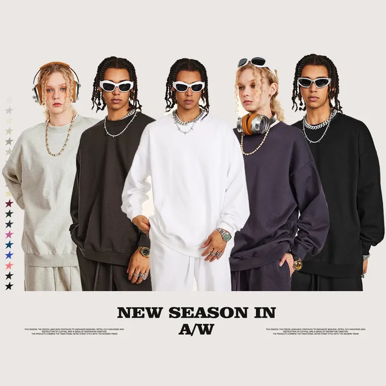 圆领卫衣 高品质毛圈款 440g超高克重 纯色宽松 2025秋冬男女同款