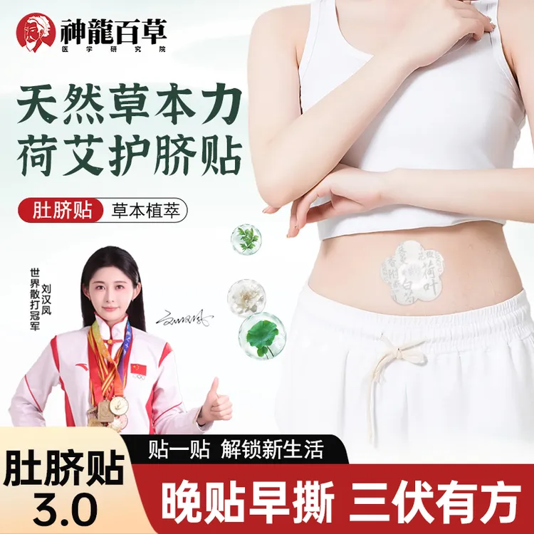 【南怀瑾配方升级】神龙百草荷叶艾草噗噗贴陈艾艾绒草本家用肚脐贴