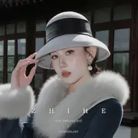 无艳一禾 昭和银灰大檐礼帽YHSC025154