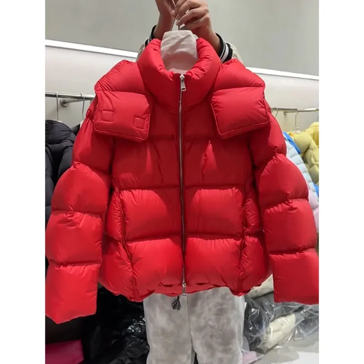 巨好看泡芙红色短款棉服女2025新款冬季爆款小个子高级感加厚外套