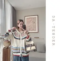 DA·Tender【雪屋费尔岛连帽大毛衣】宽松大版色彩缤纷显白减龄