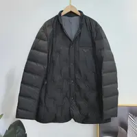 8938-男女款（好绒好绒）（黑色）翻领轻薄羽绒服