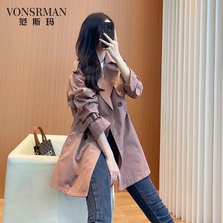 时尚爆款风衣外套女春秋小个子中长版秋款女装2025年新款大衣秋季