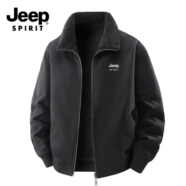 JEEPSPIRIT吉普冬季新款双面穿加绒加厚克夹克男装棉服外套潮