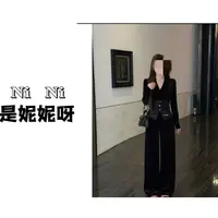【妮妮专属】A676气质法式丝绒钉珠时尚套装秋冬轻熟风通勤两件套