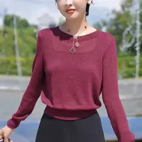 【和纸纱 绛纱谧奢】秋季圆领纯色和纸纱长袖针织衫时尚上衣MG8275