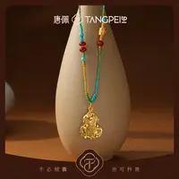 铜合金布艺项链 设计感新中式吉言福字葫芦毛衣链项链时尚饰品