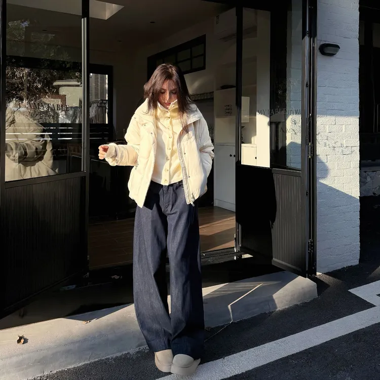 Moprobably李予诺「高度」100%棉手摇珠链耳仔微弯刀牛仔裤L5473012