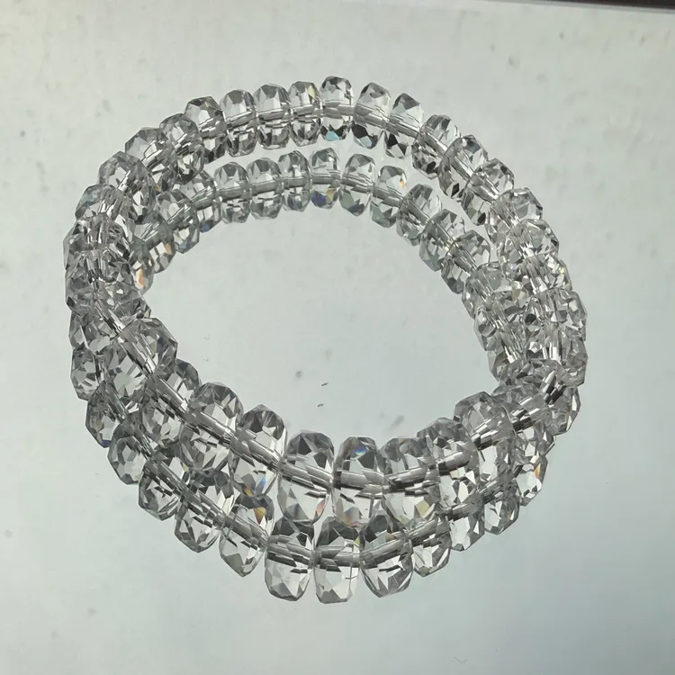 非金属仿水晶手链 高级感算盘手链白色