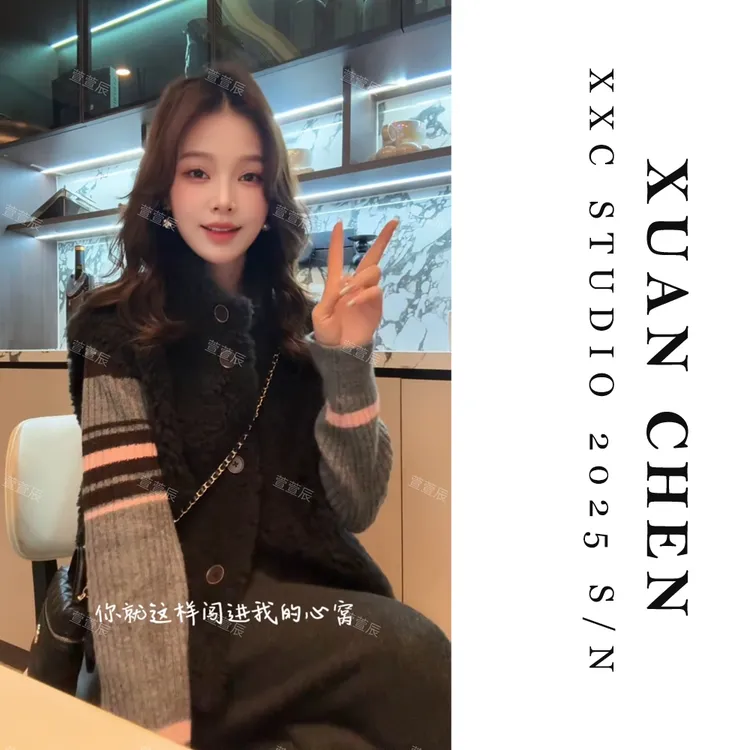 【活力因子】女士秋冬羊毛马甲女款外穿时尚百搭ins毛毛马甲#9162