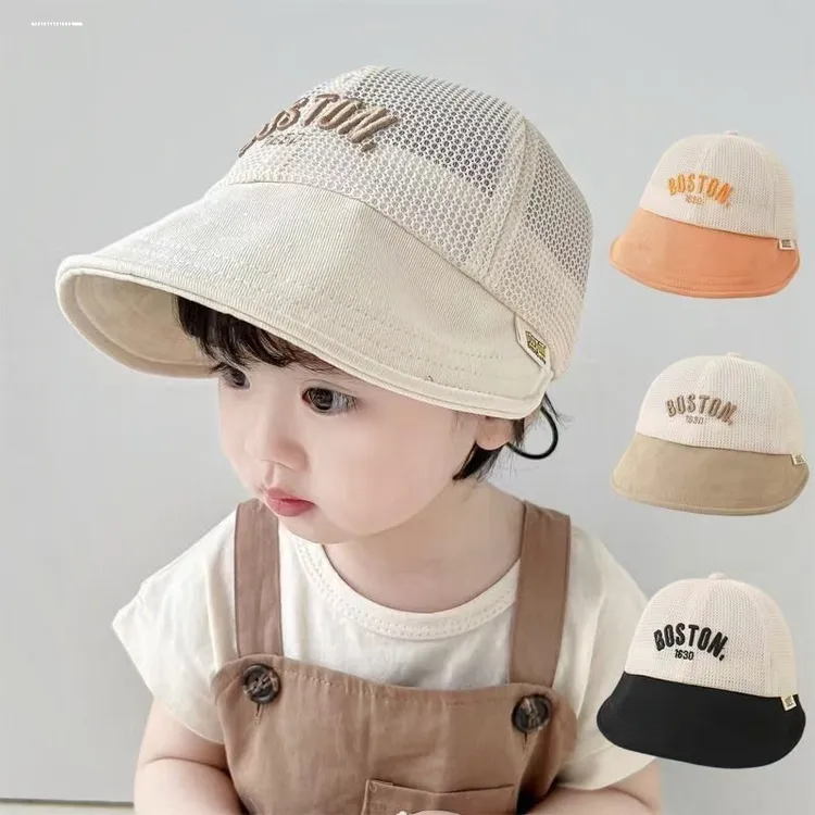 儿童防晒帽子夏季透气全网薄款鸭舌帽男宝宝女童太阳帽婴儿遮阳帽