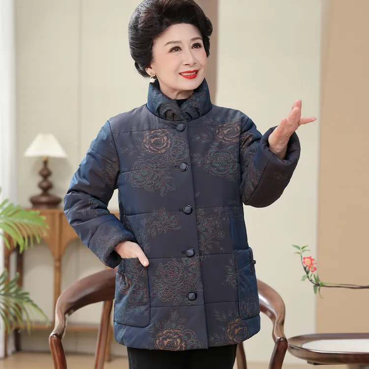 老年人冬装女加厚棉服外套婆婆妈妈冬季国风棉衣老太太奶奶装棉袄