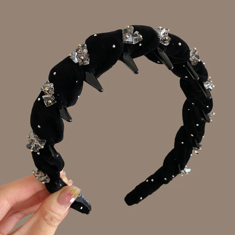 星钻密语手工编织高颅顶发箍女款整理碎发显脸小压发头箍新款发饰