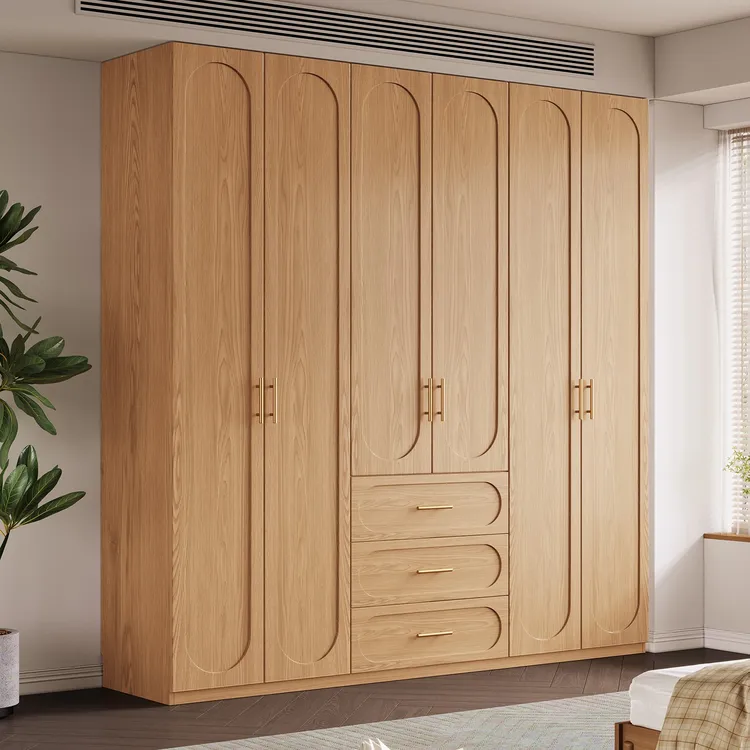 2025新款全实木橡木家用卧室大衣柜广东佛山实木衣橱