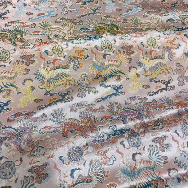 【五彩麒麟】国风织锦缎时装箱包面料复古外套质感鞋服提花布料