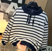  【加绒/不加绒】~秋季男童韩系半拉链条纹撞色高领套头卫衣M10300