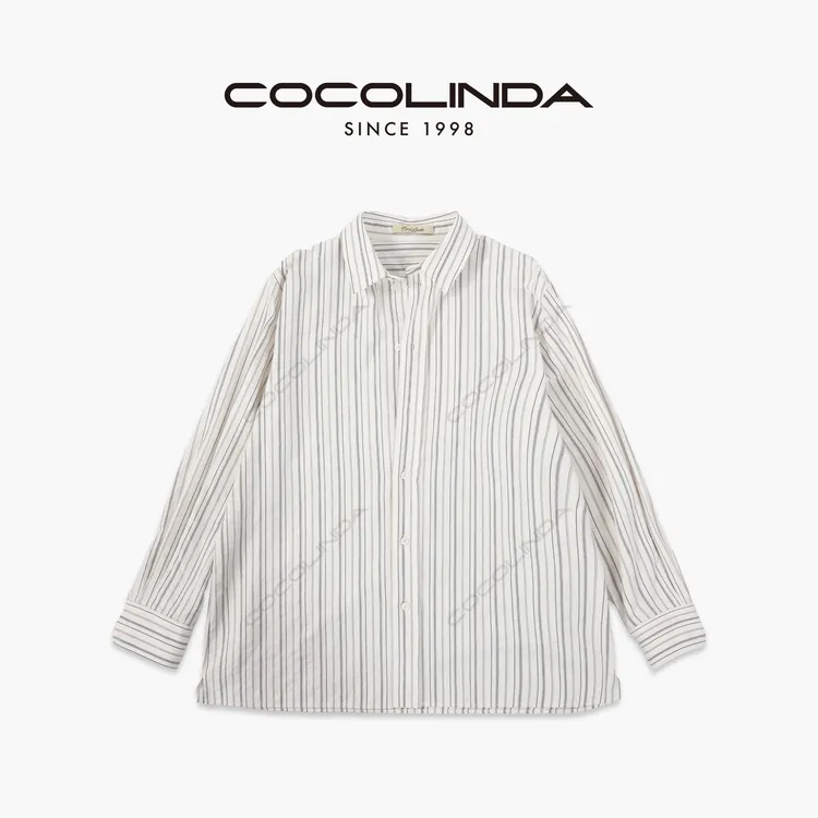 COCOLINDA | ”迪木尔风“  【线条白】低调气质轻职场长袖衬衫 K3690