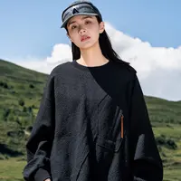 AOGZ潮牌男士卫衣2025新款圆领套头宽松美式设计长袖早秋拼接上衣