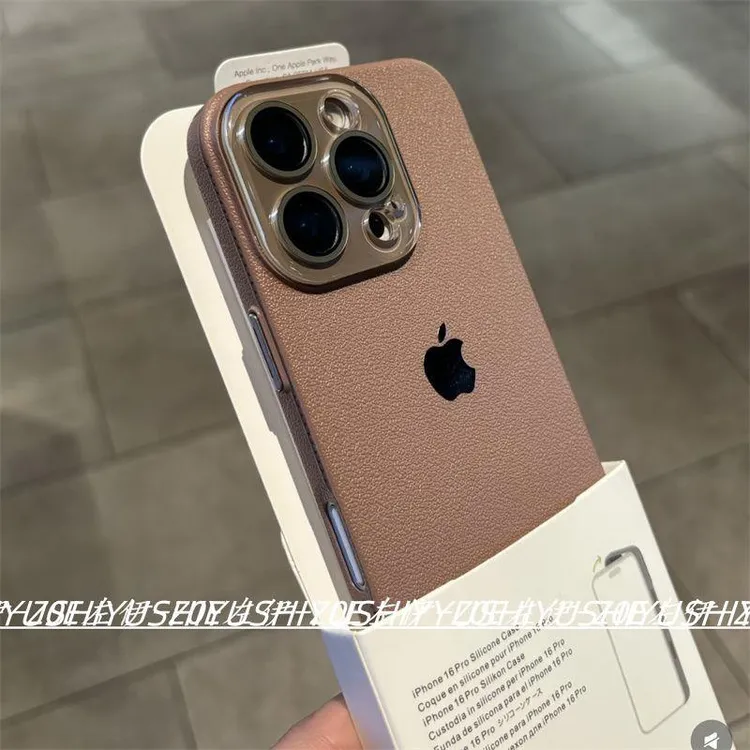 简约超薄硬壳荔枝纹手机壳14全包镜头适用iphone16promax/1513112