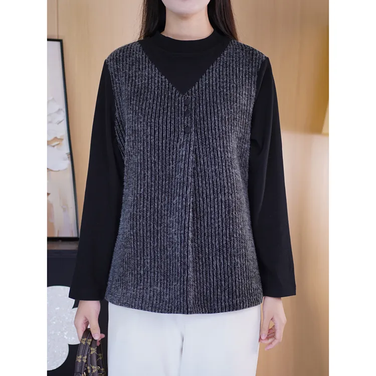 【加厚保暖】假两件卫衣百搭内搭打底衫胖妹妹大码女装衣服气质上衣