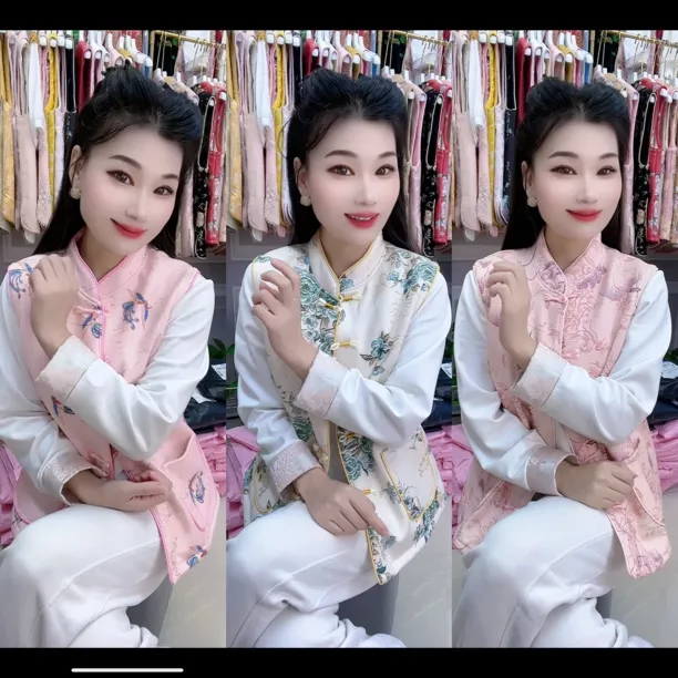 秋冬季中国风马甲鹿皮绒女士坎肩