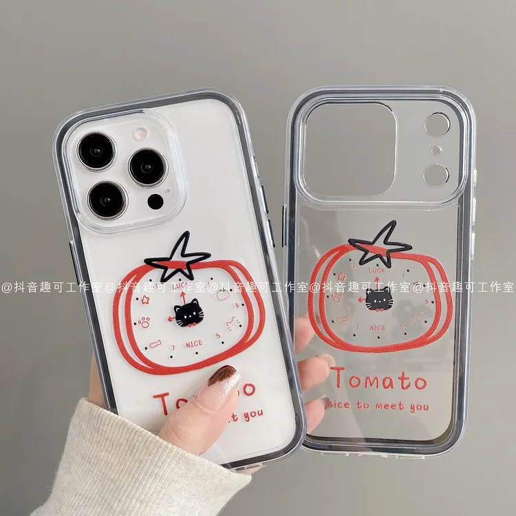 三合一炫彩适用iphone17promax苹果16手机壳15/14/13/12华为黑猫