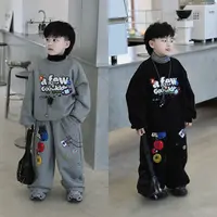 【现货】Jimmy妈童装 游戏机冬季儿童休闲加绒加厚圆领卫衣运动套装