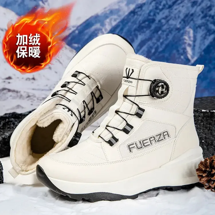 FUERZA飞力嘉2025秋冬新款马丁靴加绒雪地靴户外靴高帮增高休闲