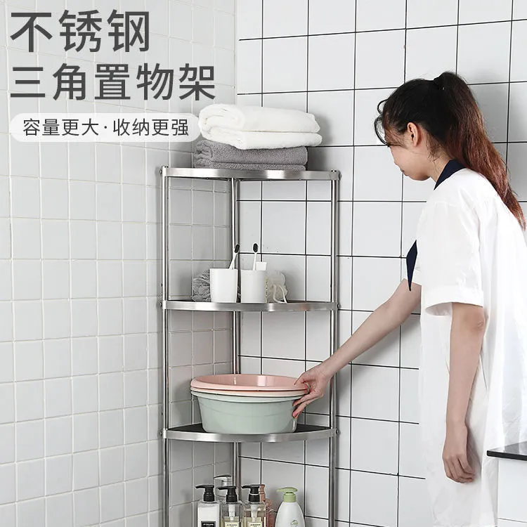 置物架不锈钢收纳架锅架转角储物架多功能家用厨房用加厚厨具厨房