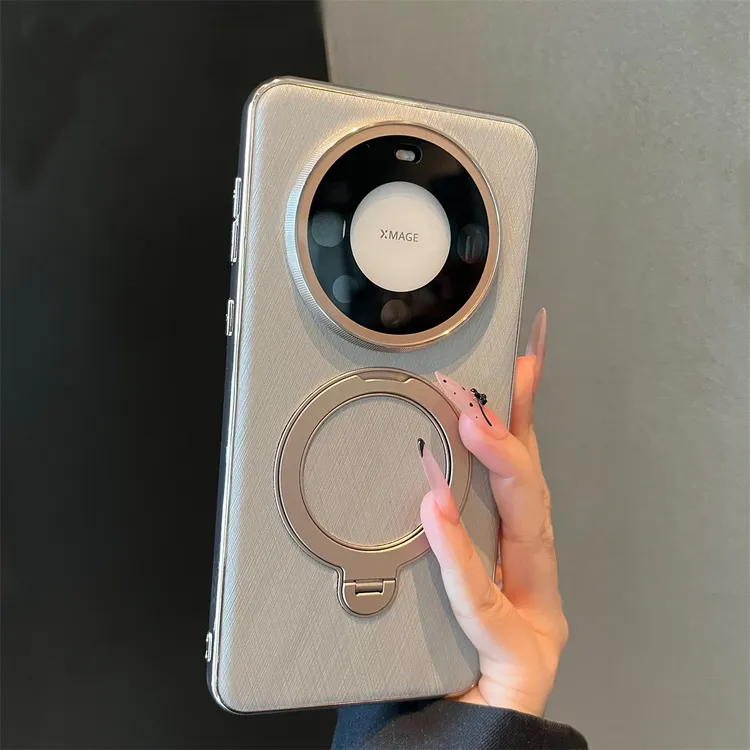 金丝银锦360°旋转支架适用华为mate70pro+手机壳简约高级感小众