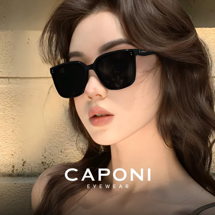 CAPONI偏光黑超太阳眼镜女大脸显瘦UV420防晒墨镜男驾驶开车专用