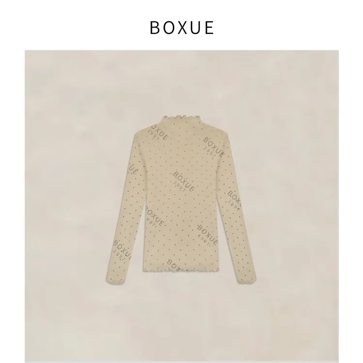 BOXUE“浅月”2025秋冬高级感绵.羊毛波点轻奢 毛衣 #251009MY5528