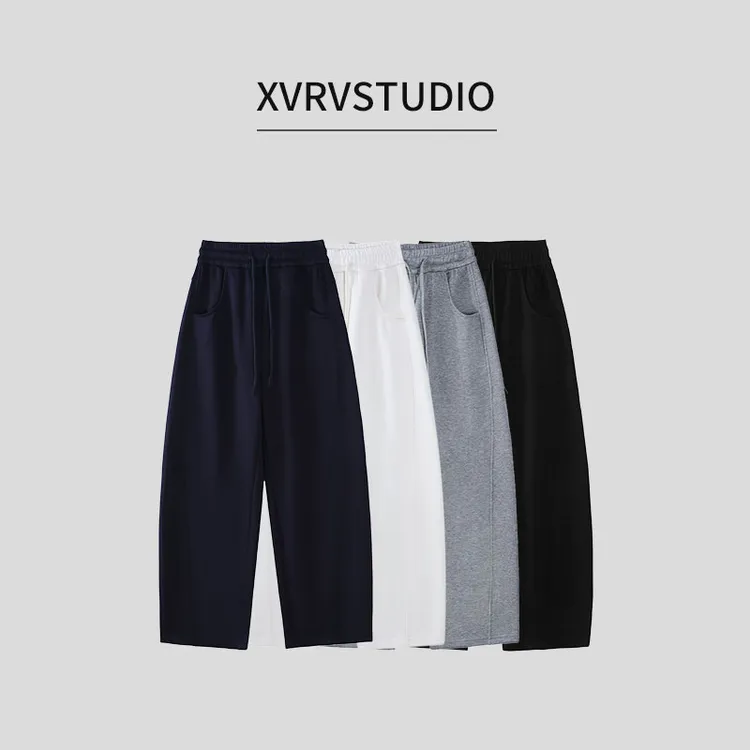 XVRV【秋上新】砂洗曼巴棉高织高密抗皱高腰显瘦休闲阔腿弯刀裤
