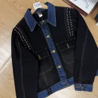 508 小众设计感重工钉珠时尚百搭宽松牛仔外套