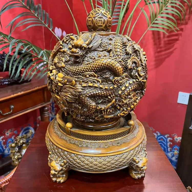 YW龙凤鼎摆件客厅办公室收银台装饰乔迁开业礼品