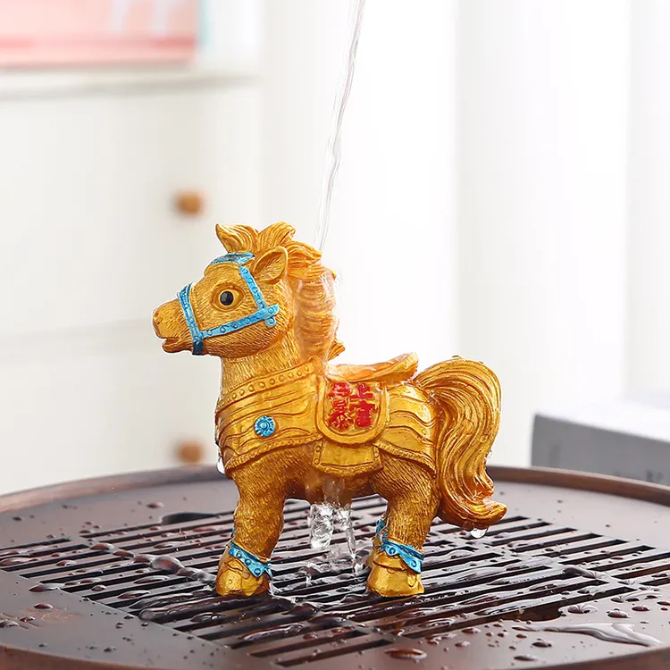马上暴富茶宠可养变色马年伴手礼精品摆件茶玩茶桌茶盘茶具配件